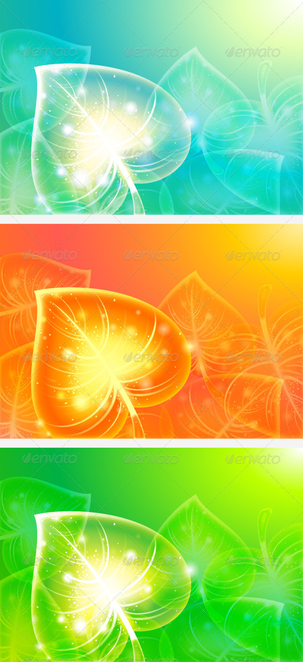 GraphicRiver Abstract Leaves on Colourful Backgrounds 3693581 GraphicRiver Abstract Leaves on Colourful Backgrounds 3693581