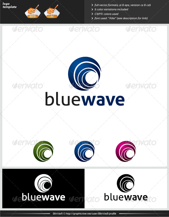 Blue Wave Logo Template - Symbols Logo Templates