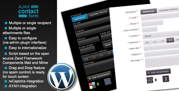 CodeCanyon Wordpress Ajax Contact Form with attachments 3463740 CodeCanyon Wordpress Ajax Contact Form with attachments 3463740