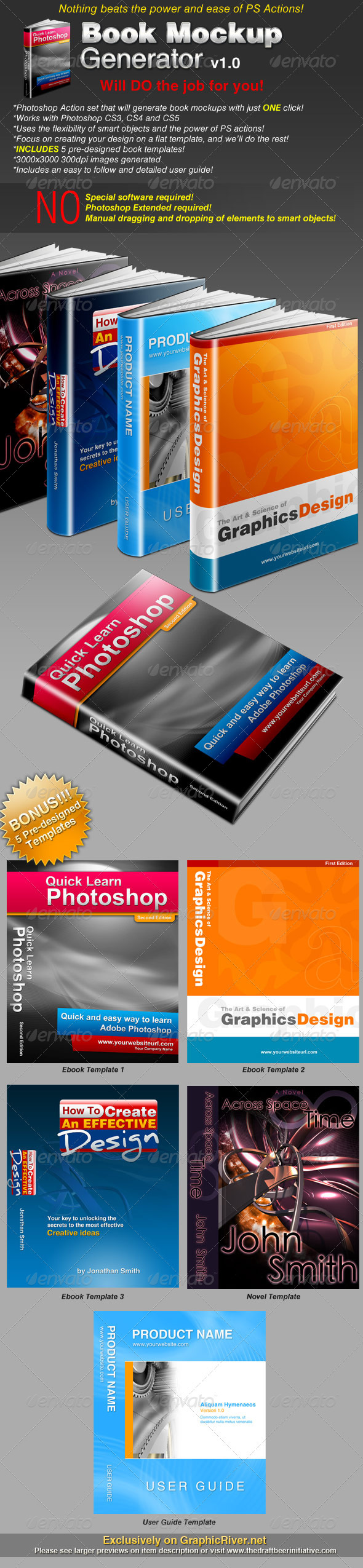 GraphicRiver Book Mockup Generator v1.0 Actions & Templates Set 112751 GraphicRiver Book Mockup Generator v1.0 Actions & Templates Set 112751