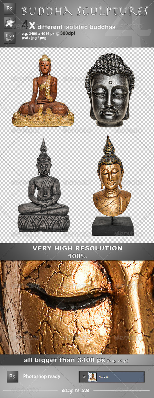 Buddha Sculpture Collection - Miscellaneous Isolated Objects
