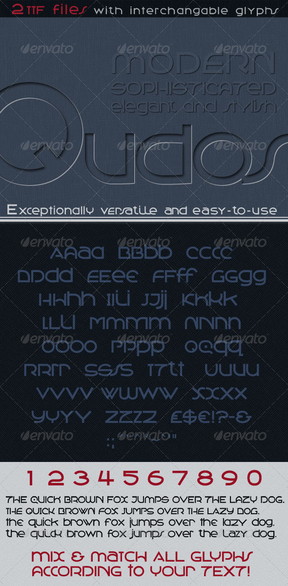 Qudos: Clean & Modern, Avant Garde Type - Sans-Serif Fonts