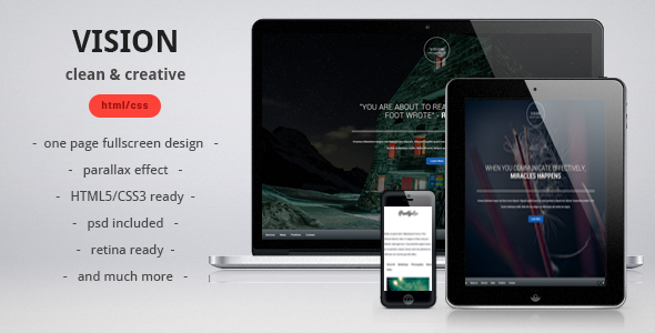 ThemeForest VISION clean creative parallax one page template 3716875 ThemeForest VISION clean creative parallax one page template 3716875
