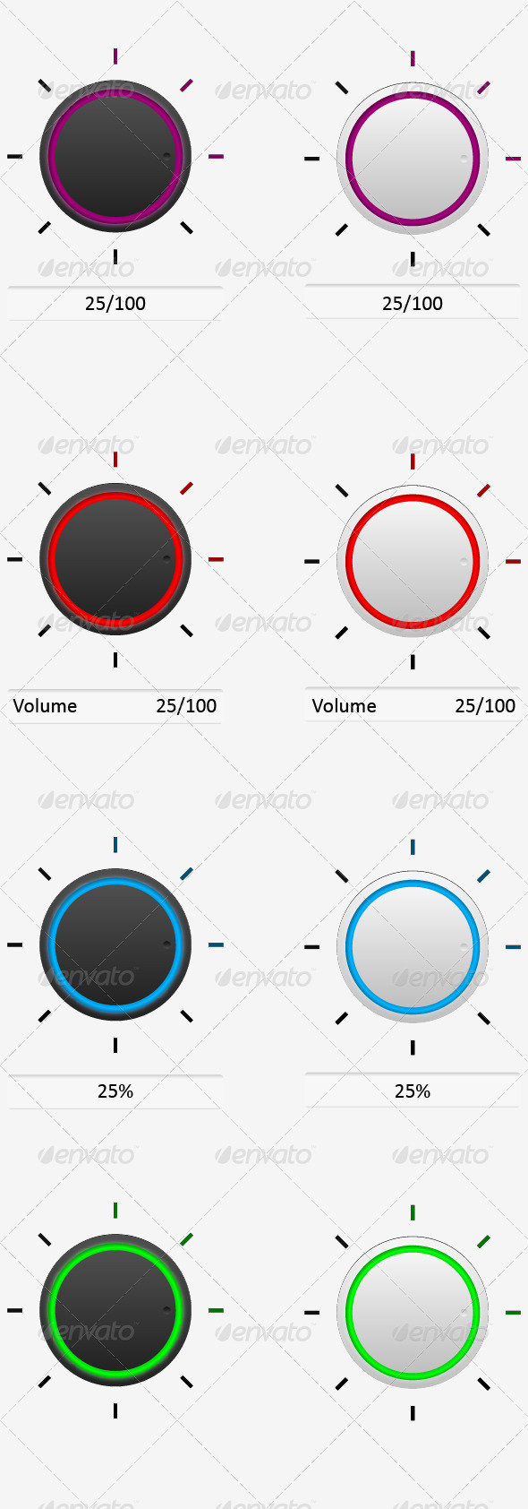 GraphicRiver Volume Control Knob Set 3665564 GraphicRiver Volume Control Knob Set 3665564