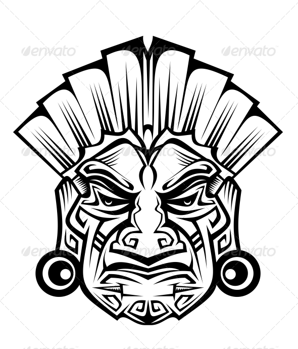 Ancient Mask - Tattoos Vectors