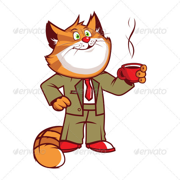 GraphicRiver Office Cartoon Cat 3729002 GraphicRiver Office Cartoon Cat 3729002