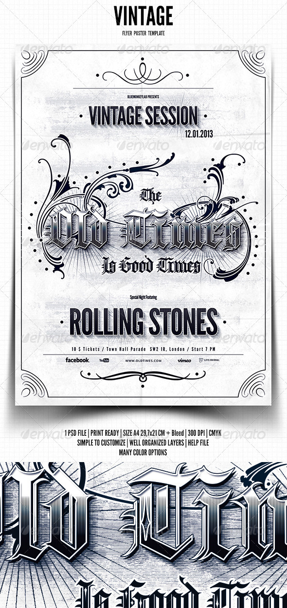 GraphicRiver Vintage Typography Flyer Poster 3731398 GraphicRiver Vintage Typography Flyer Poster 3731398
