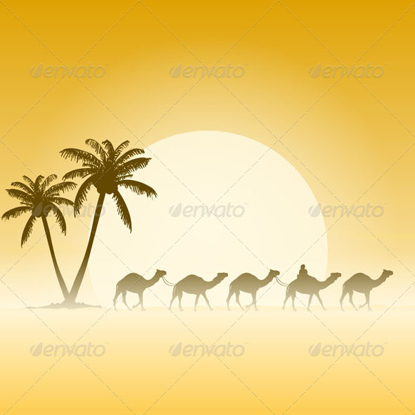 GraphicRiver Camels and Palms 3738702 GraphicRiver Camels and Palms 3738702