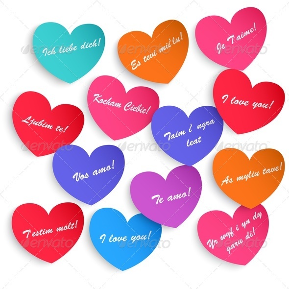 Set Of Paper Hearts - Valentines Seasons/Holidays