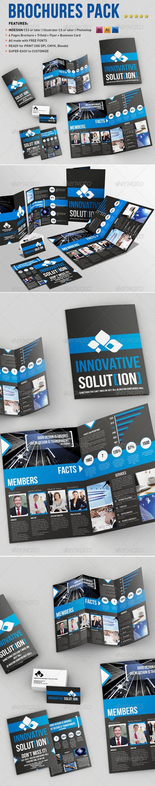 Brochure Pack A4+Trifold Leaflet+Business Card - Corporate Brochures