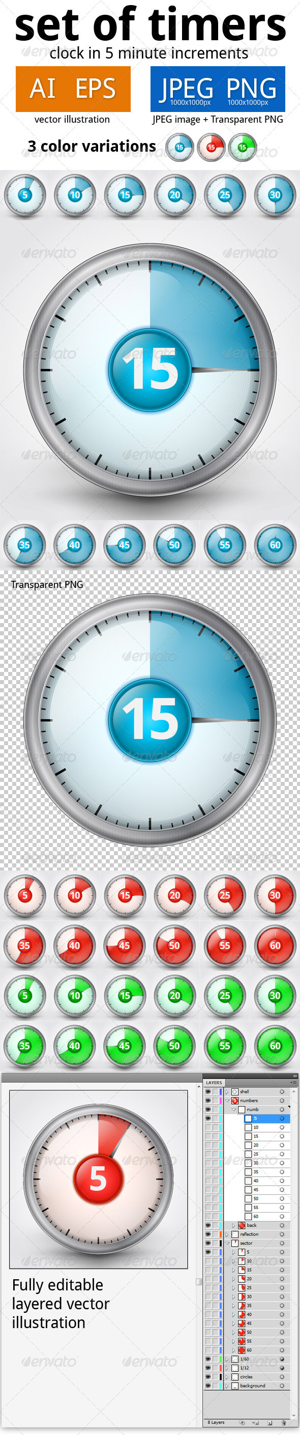 GraphicRiver Set of Timers 2 3749976 GraphicRiver Set of Timers 2 3749976