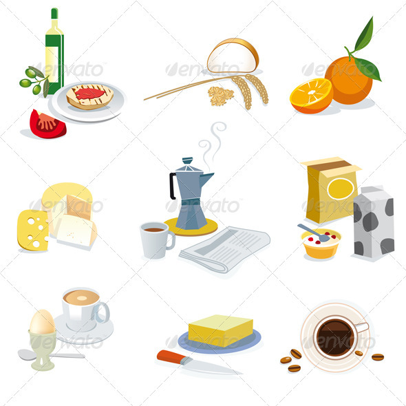 GraphicRiver Breakfast Ingredients 3750623 GraphicRiver Breakfast Ingredients 3750623