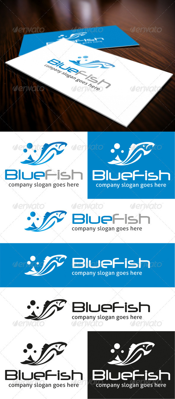 GraphicRiver Blue Fish Logo 3757962 GraphicRiver Blue Fish Logo 3757962