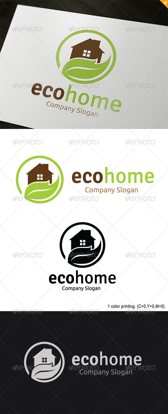 Eco Home Logo - Buildings Logo Templates