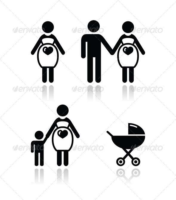 GraphicRiver Pregnant woman vector icons set 3763567 GraphicRiver Pregnant woman vector icons set 3763567