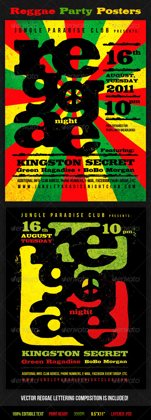 Print Templates : Reggae Party Posters GraphicRiver 405274 - Flyers Events Clubs & Parties Print Templates : Reggae Party Posters GraphicRiver 405274 - Flyers Events Clubs & Parties
