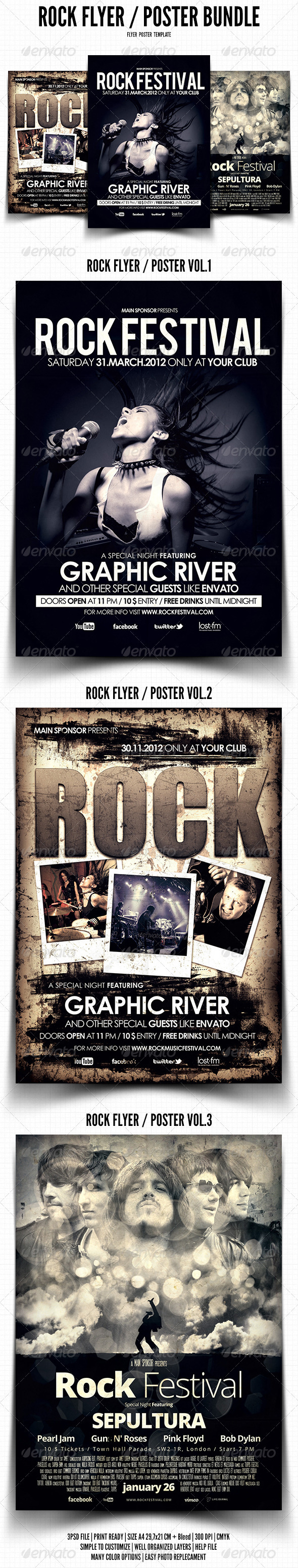 GraphicRiver Rock Flyer Poster Bundle 3763630 GraphicRiver Rock Flyer Poster Bundle 3763630