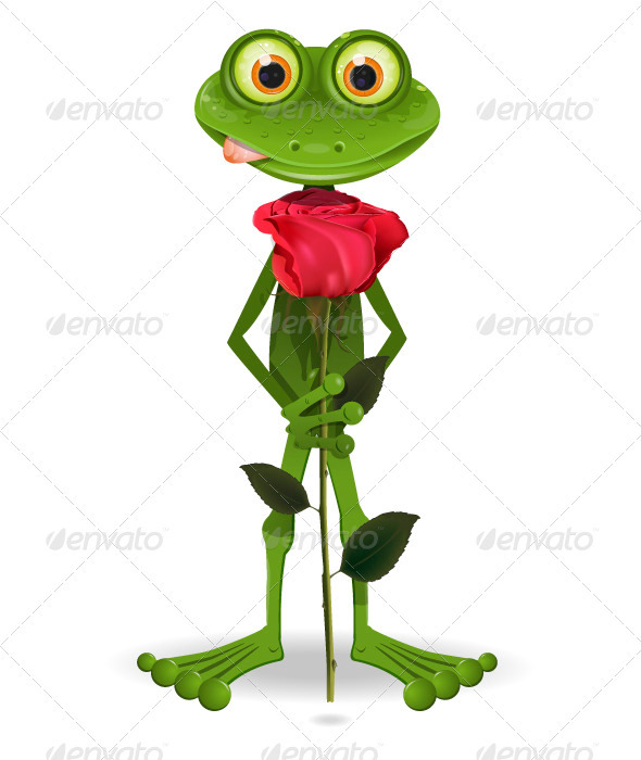 GraphicRiver frog with rose 3765794 GraphicRiver frog with rose 3765794