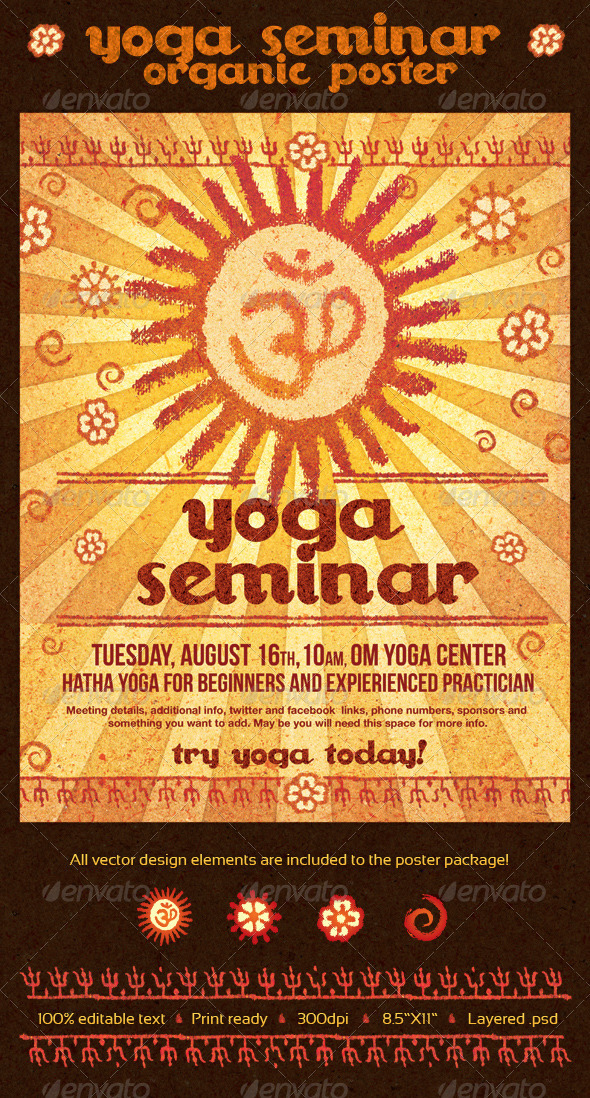 Yoga Seminar Organic Poster - Commerce Flyers