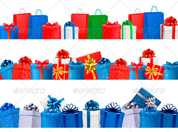 GraphicRiver Set of shopping banners with gift colorful boxes 3771561 GraphicRiver Set of shopping banners with gift colorful boxes 3771561