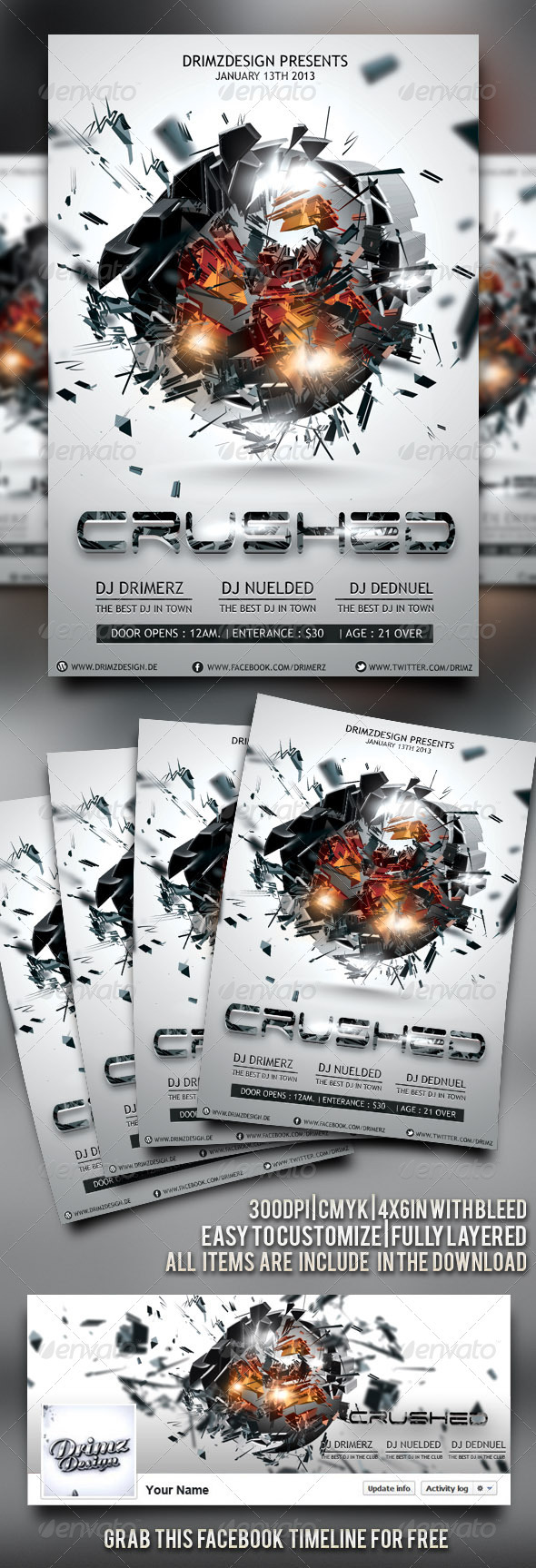 GraphicRiver Crushed Flyer 3704686 GraphicRiver Crushed Flyer 3704686