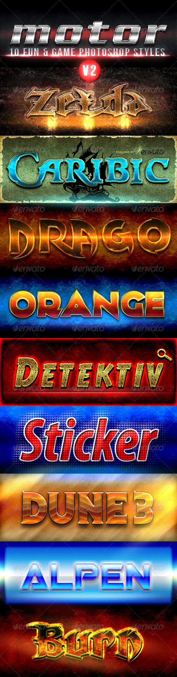 Fun And Game Photoshop Styles - Collection V2 - Text Effects Styles