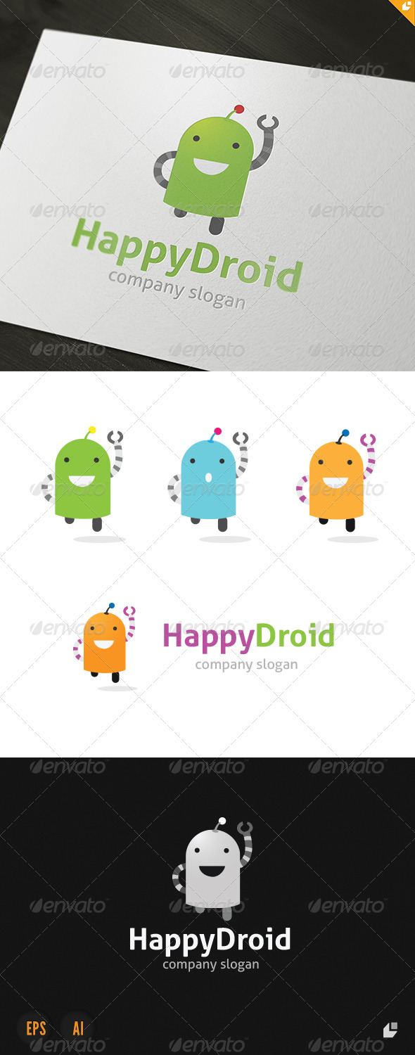 GraphicRiver Happy Droid Logo 3686504 GraphicRiver Happy Droid Logo 3686504