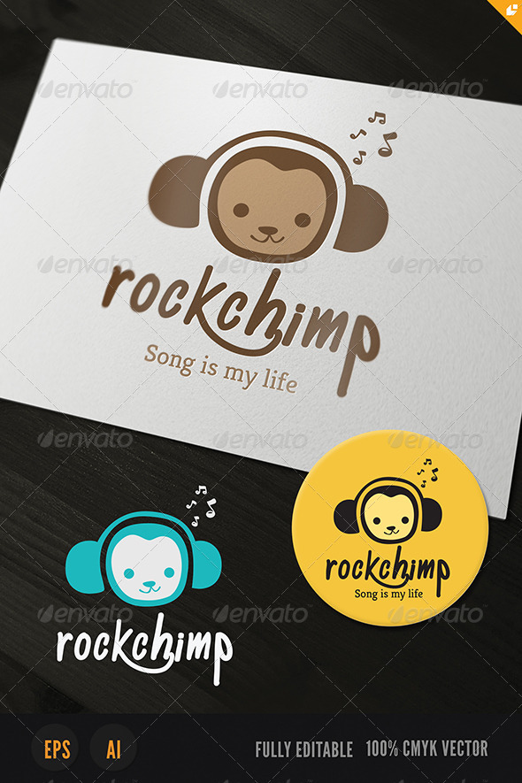 Rock Chimp Logo - Animals Logo Templates