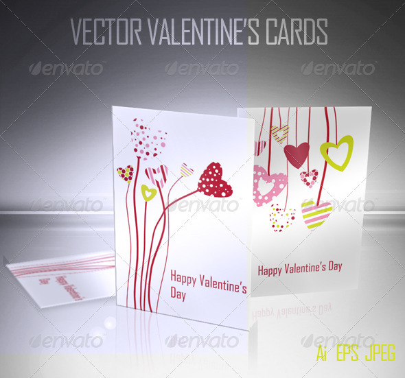 Valentine's Vector Cards - Valentines Seasons/Holidays