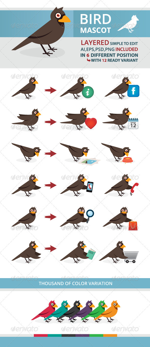 GraphicRiver Bird Mascot 3782631 GraphicRiver Bird Mascot 3782631
