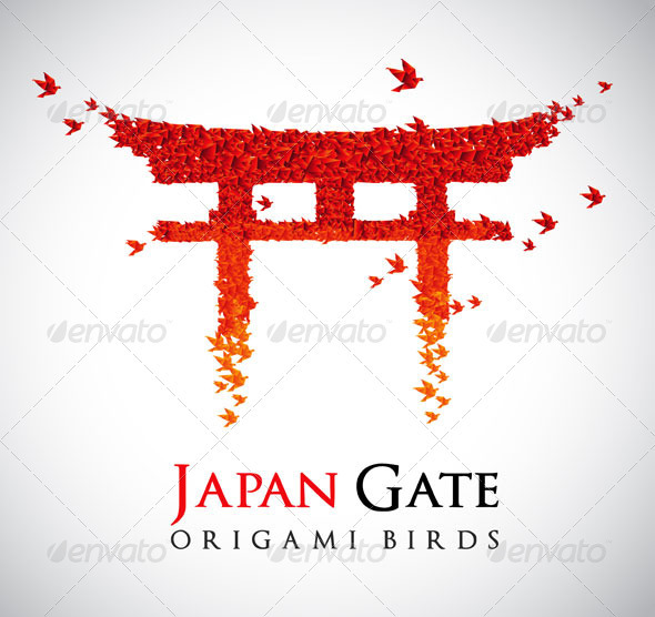 GraphicRiver Origami Gate Torii 407697 GraphicRiver Origami Gate Torii 407697