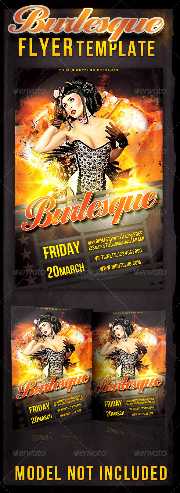 Burlesque Flyer Template - Clubs & Parties Events