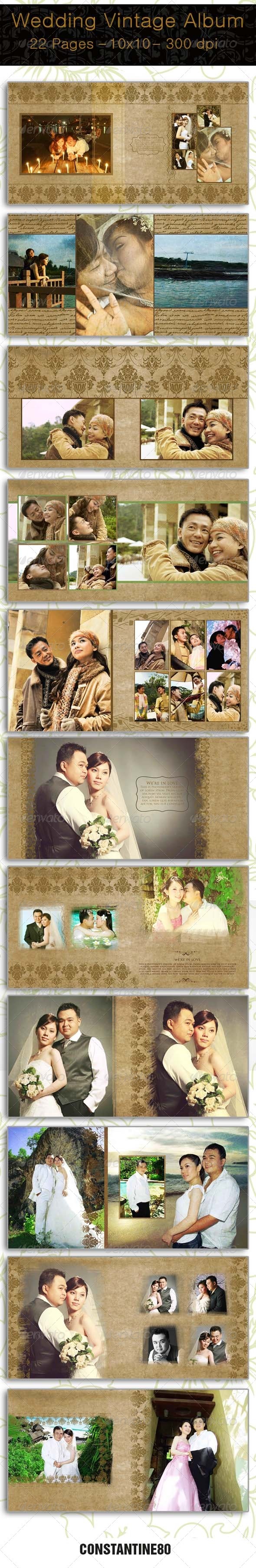 Wedding Vintage Album - Photo Albums Print Templates