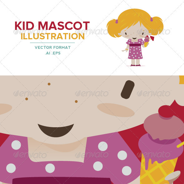 GraphicRiver Kid Mascot Little girl 3794678 GraphicRiver Kid Mascot Little girl 3794678