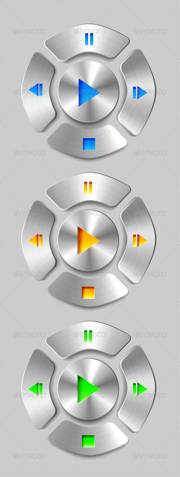 GraphicRiver Vector Brushed Metal Media Player Buttons 3795355 GraphicRiver Vector Brushed Metal Media Player Buttons 3795355