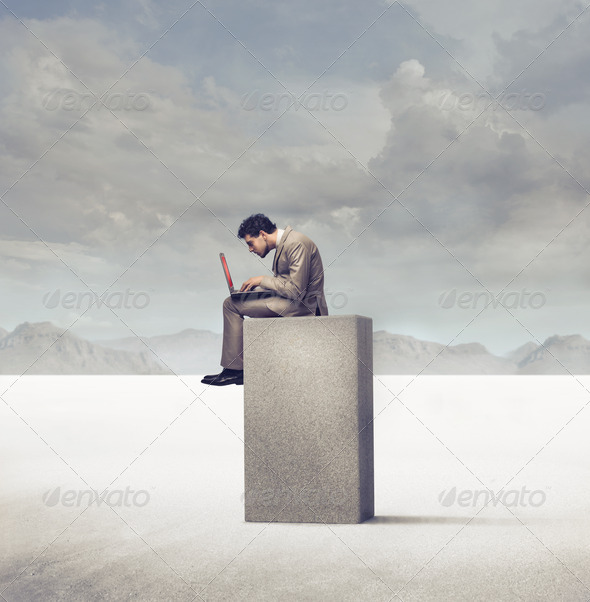 Working in the Desert - Stock Photo - Images