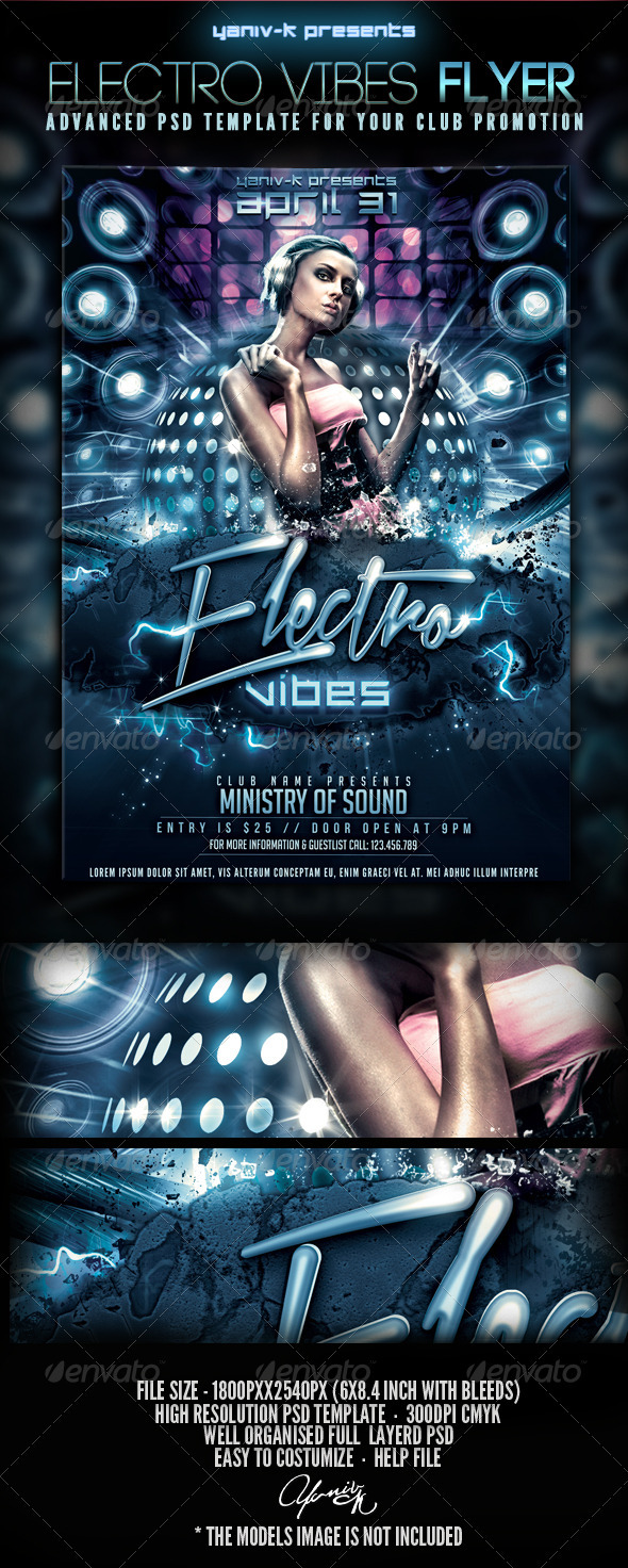 Electro Vibes Flyer Template - Clubs & Parties Events