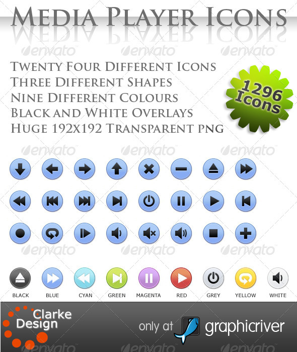 GraphicRiver 24 Media Player Icons 410969 GraphicRiver 24 Media Player Icons 410969