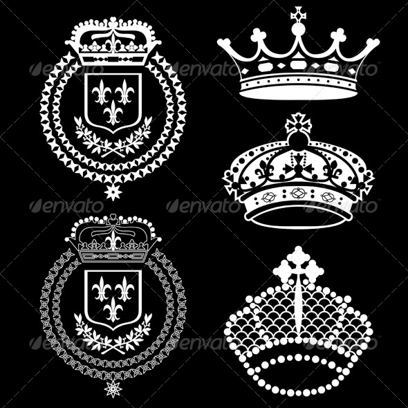GraphicRiver Crowns Vintage Set 411596 GraphicRiver Crowns Vintage Set 411596