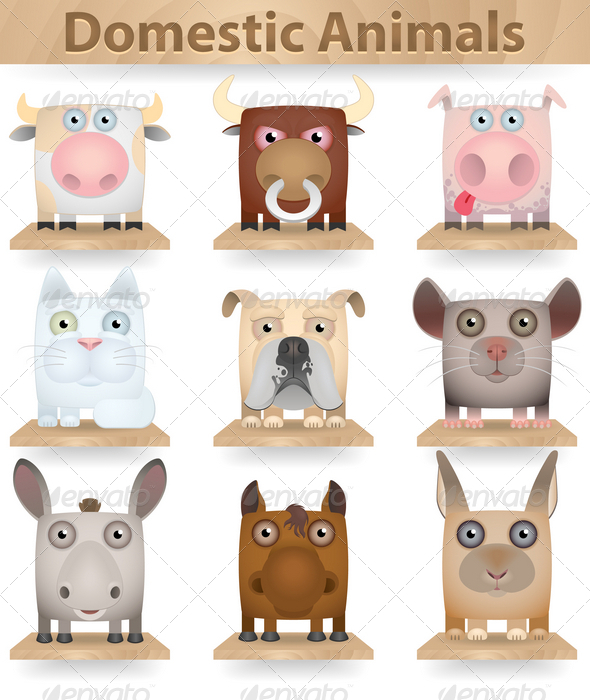 GraphicRiver Domestic Animals Icon Set 3823894 GraphicRiver Domestic Animals Icon Set 3823894
