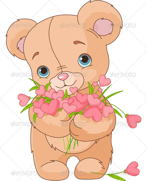teddy bear holding heart clipart - photo #44