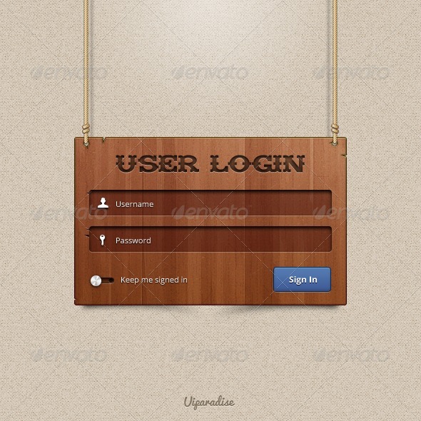 Wooden Login Form - Forms Web Elements