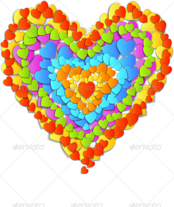 GraphicRiver Vector Valentine s Day Card with Rainbow Heart 3834366 GraphicRiver Vector Valentine s Day Card with Rainbow Heart 3834366