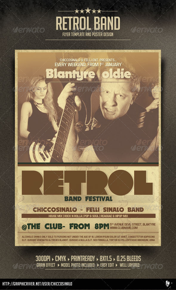 Retrol Flyer Template - Concerts Events