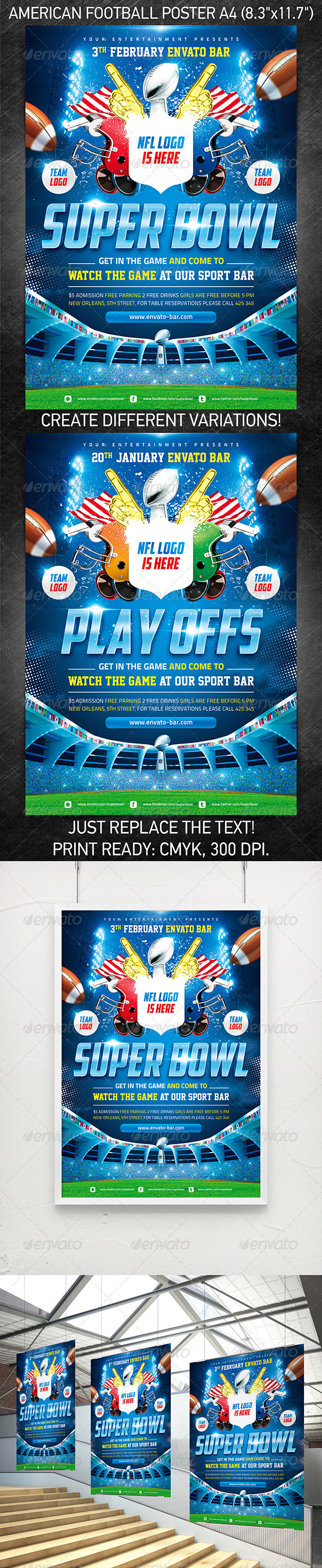GraphicRiver American Football Super Bowl poster 3762931 GraphicRiver American Football Super Bowl poster 3762931