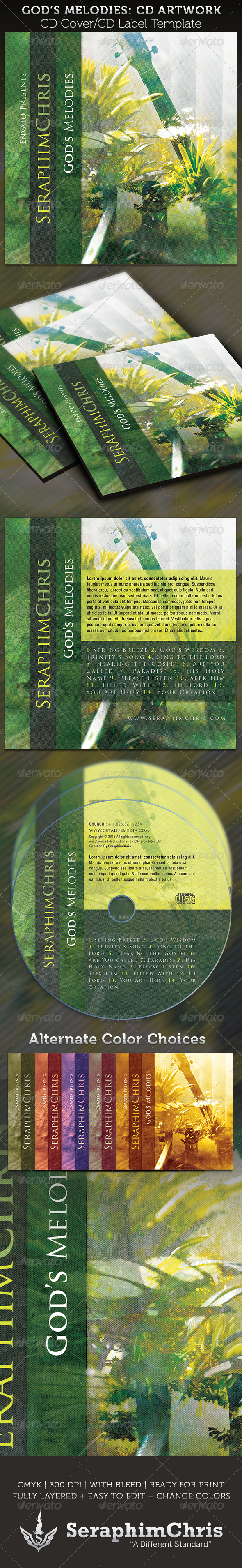 GraphicRiver God s Melodies CD Cover Artwork Template 3837545 GraphicRiver God s Melodies CD Cover Artwork Template 3837545