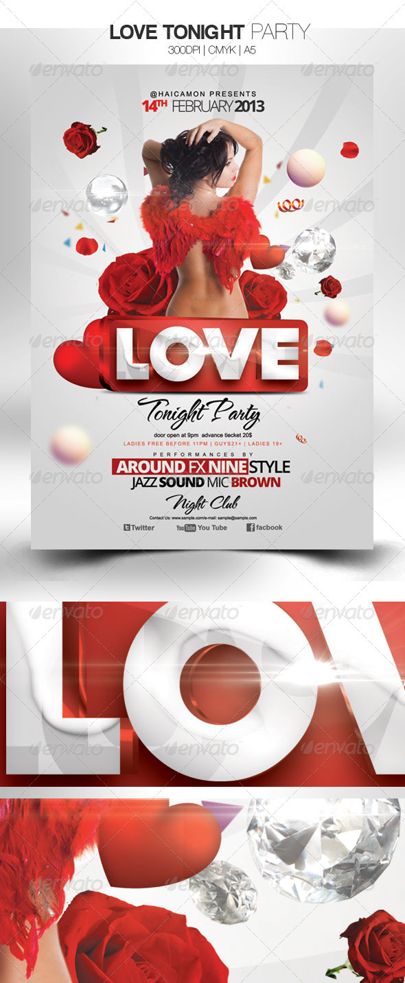 GraphicRiver love Tonight Party 3839407 GraphicRiver love Tonight Party 3839407
