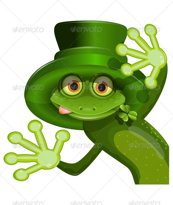 GraphicRiver Green frog wearing a hat of Saint Patrick 3840530 GraphicRiver Green frog wearing a hat of Saint Patrick 3840530