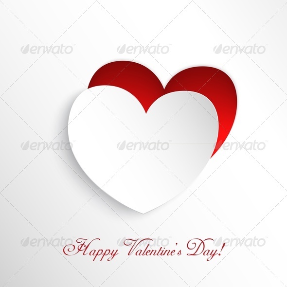 Heart Cut Out of Paper - Valentines Seasons/Holidays