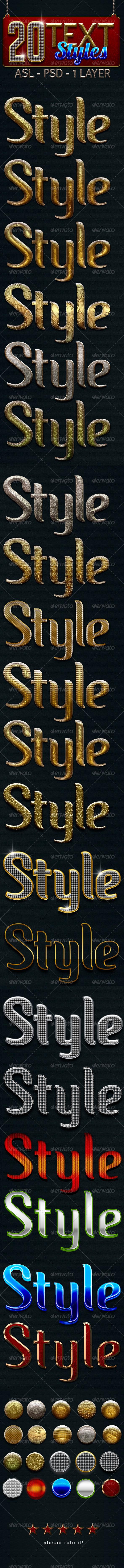 20 Text Layer Styles - Text Effects Styles